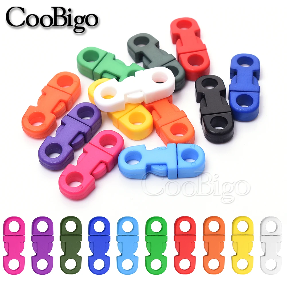 10 sztuk plastikowa boczna klamra zwalniająca Mini paracord klips do bransoletek zapięcie do aparatów pasek obroże dla zwierząt plecak DIY akcesoria kolorowe