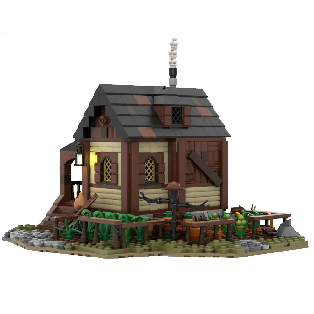 1043 Pieces MOC Medieval Peasant`s House Model with Farm Building Block DIY Assembling Brick Toys Set  MOC-114425