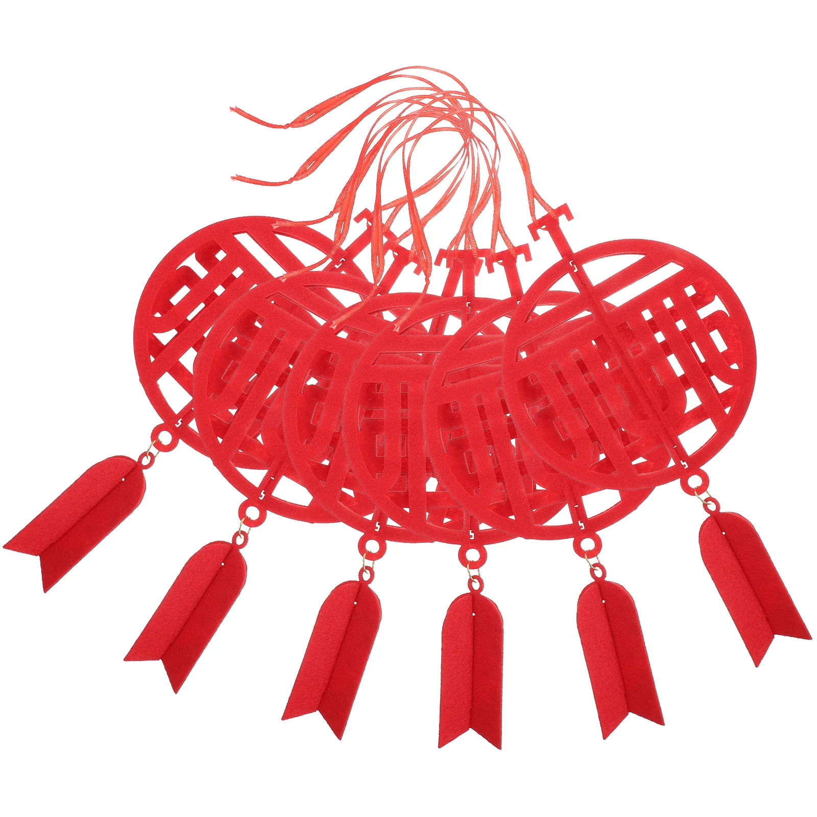 6 قطعة قلادة السنة الصينية الجديدة مهرجان القمر الأحمر زينة معلقة للمنزل نافذة الباب شجرة السيارة مهرجان الربيع الطرف