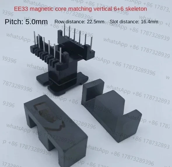 

10sets/lot EE33 Magnetic Core Supporting Vertical 6 + 6 Skeleton Ferrite Transformer Core EE33 PC40 Material
