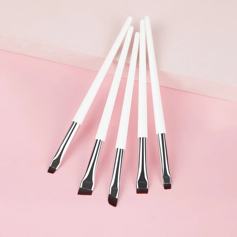 RANCAI Set di pennelli per trucco occhi da 5 pezzi: pennelli per eyeliner, sopracciglia, correttore e evidenziatori di precisione per il contorno degli occhi