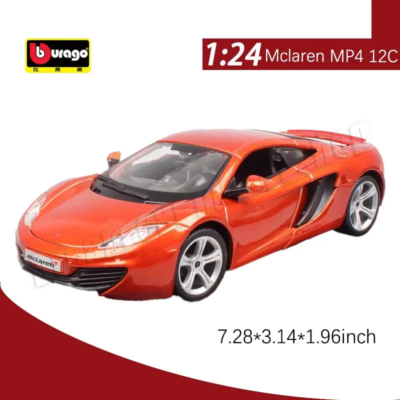 

Модель спортивного автомобиля Bburago Mclaren MP4 12C 1:24, модель автомобиля из сплава, Игрушечная модель автомобиля из литого под давлением, коллекционный подарок, миниатюрная модель автомобиля, декоративная модель