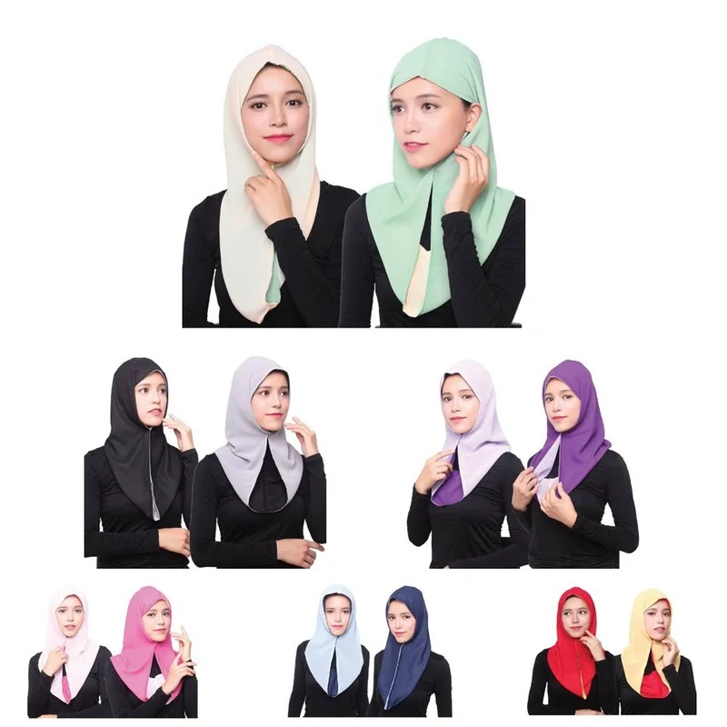 2022 Muslim Fashion Ramadan Hijab Scarf Turbans for Women  Mask for Face Women Head Headwraps for Femme Islam Khimar