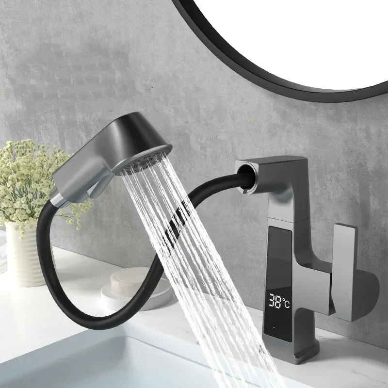 

Bathroom Intelligent Digital Display LCD Basin FaucetSink faucet Hot&Cold Mixer Tap Brass Washbasin Vanity