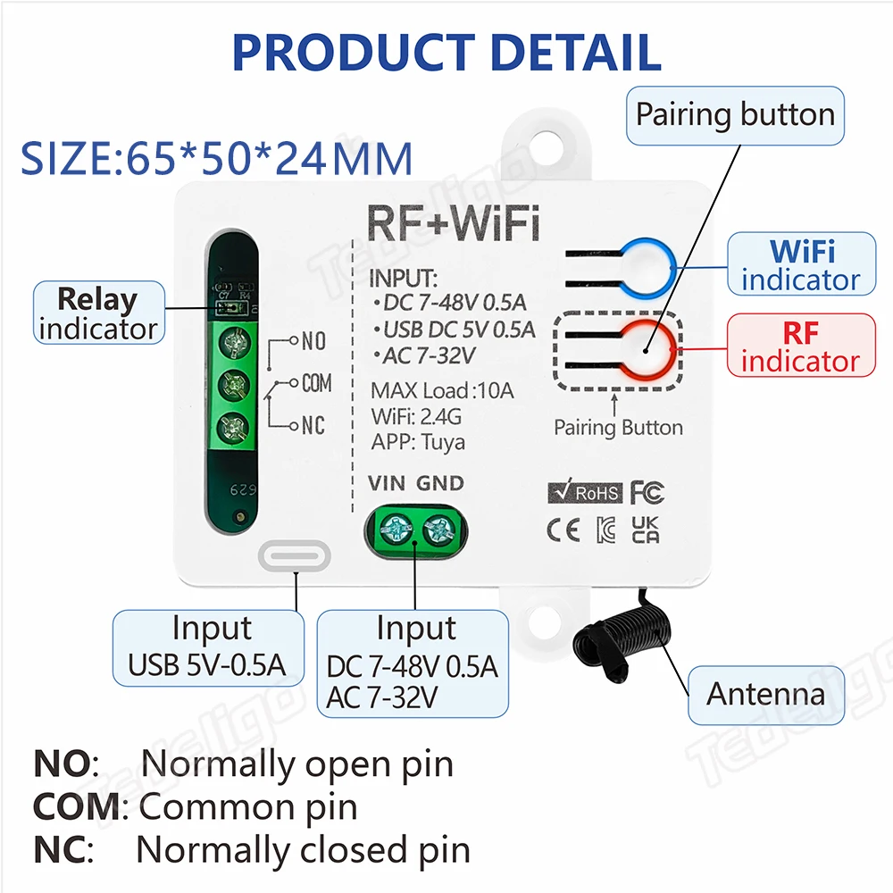 Tuya WiFi Smart Switch APP Wireless Controller Universal Breaker Timer Smart Life Work with LED Light Switch Alexa Accessories