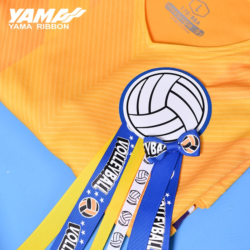 YAMA Volleyball Grosgrain Ribbon 9MM/22MM (3/8 Inch 7/8 Inch) for DIY Craft Gift Wrapping Party Decor Suitable for Diploma Cards