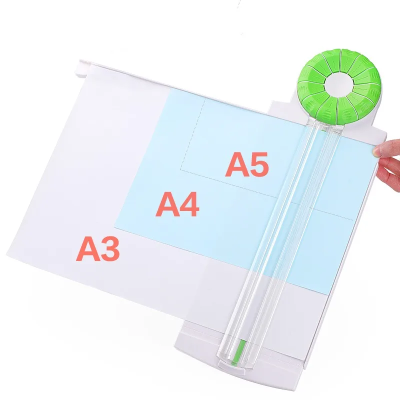 Cortador de papel multifuncional, máquina de plegado, cortador de papel giratorio de 360 grados, 12 lados, puede cortar curvas A5A4A3, se puede cortar línea rota