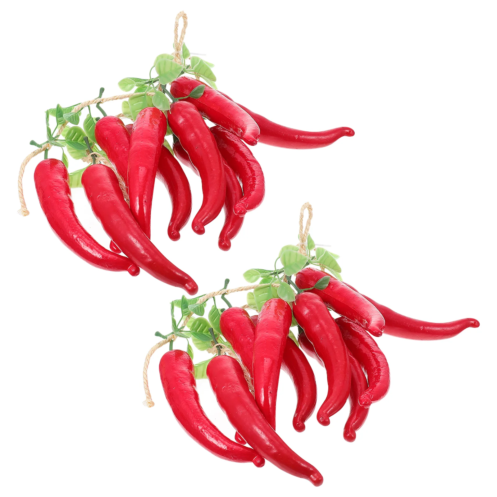 2 Strings Simulation Red Long Pepper Farmhouse Decor Vegetable Jalapenos Miniature Models Foam Kitchen Decorations Decors Child