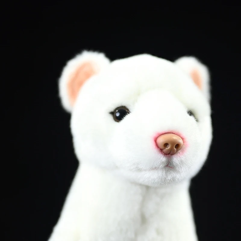 Stoat Plush Toy High Fidelity Ermine Animals Soft Short-tailed Weasel Plushie Simulation Mustela Erminea Lifelike Doll Kids Gift