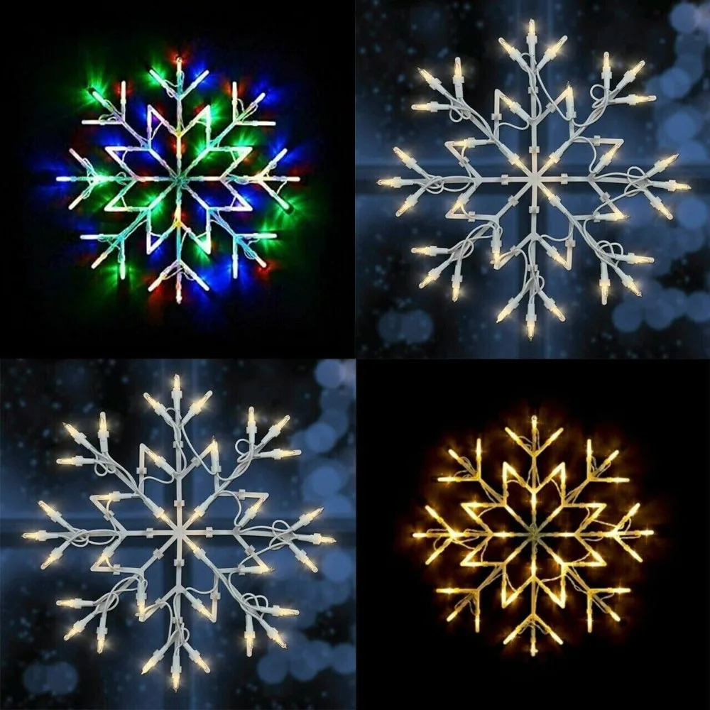 

Christmas Snowflake Lights 50 LED Colored Lights Party Decorative Lights Xmas Silhouette Window Decoration Outdoor Light