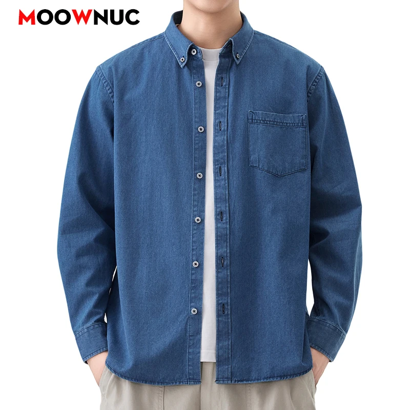 

Мужская повседневная рубашка в корейском стиле, весна-осень, уличная мода, однотонная, новая коллекция