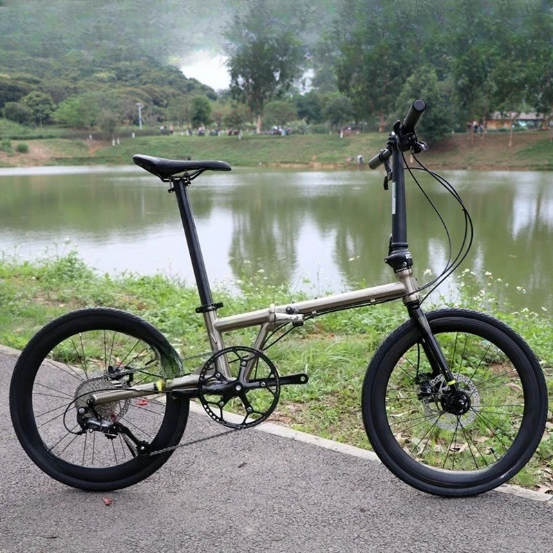 

Folding bike, ant leg retro chrome molybdenum steel frame 20 inch disc brake 451 wheel set