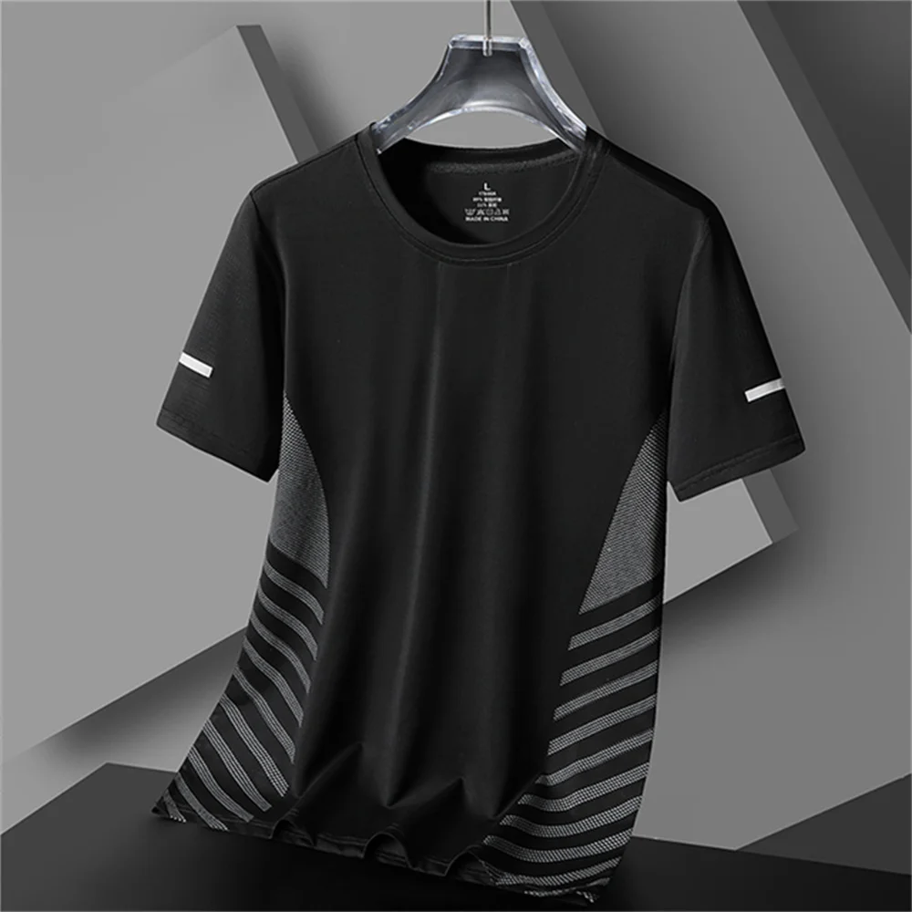 Fitness T-Shirt Sports Short Sleeved Simple Print Daily Men\'s T-Shirt Casual Fashion Summer Loose Breathable T-Shirt For Men