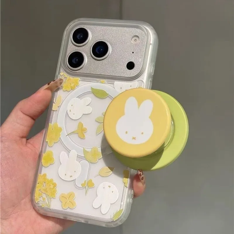 Новый милый чехол для телефона Miffy с мультяшным дизайном и магнитной подставкой, подходит для iPhone 17, 16, 15, 14, 13, 12, 11 PRO MAX