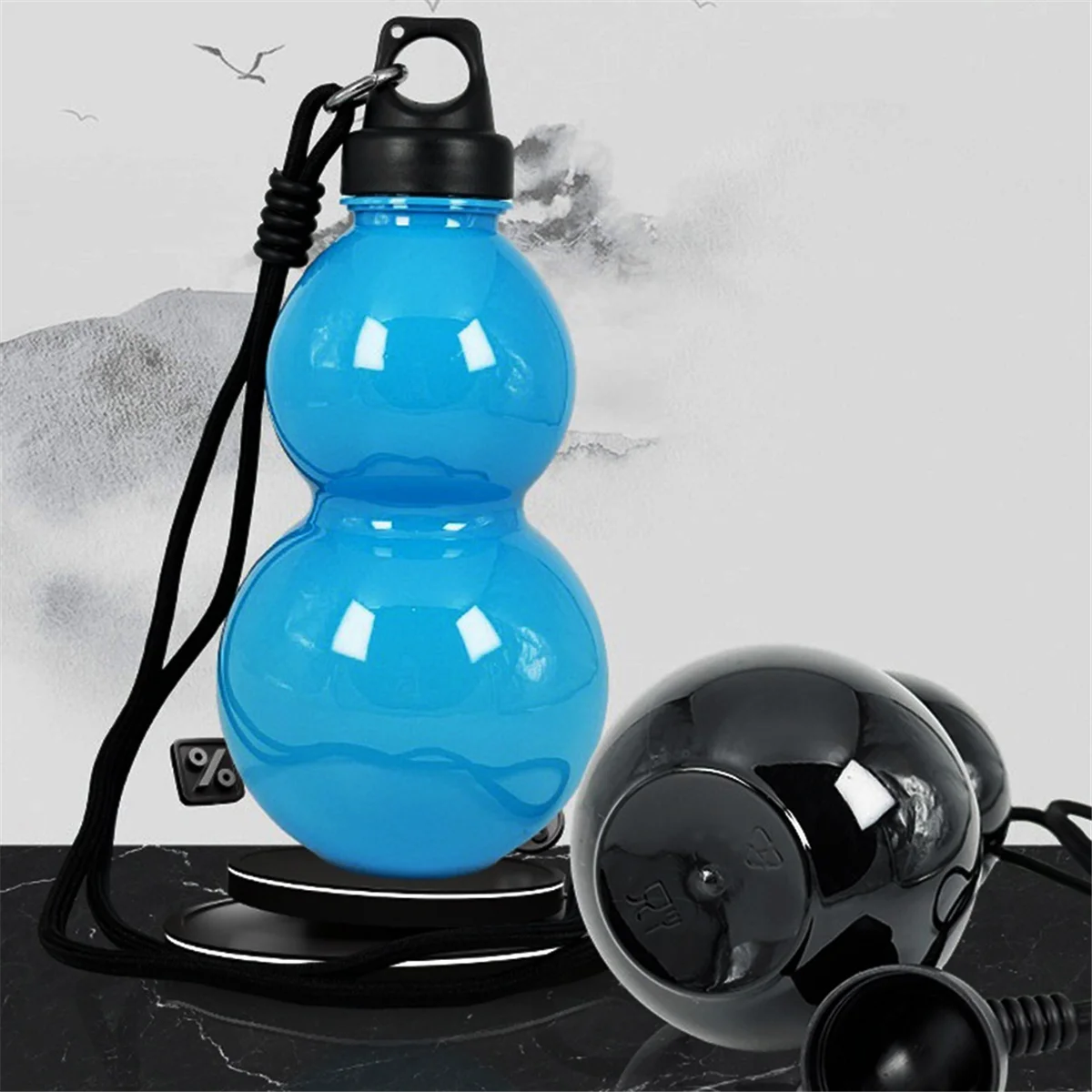 A71P Oriental-Mythology Creatives Gourd Water Cup 750m كوب بلاستك زجاجة مياه رياضية زرقاء