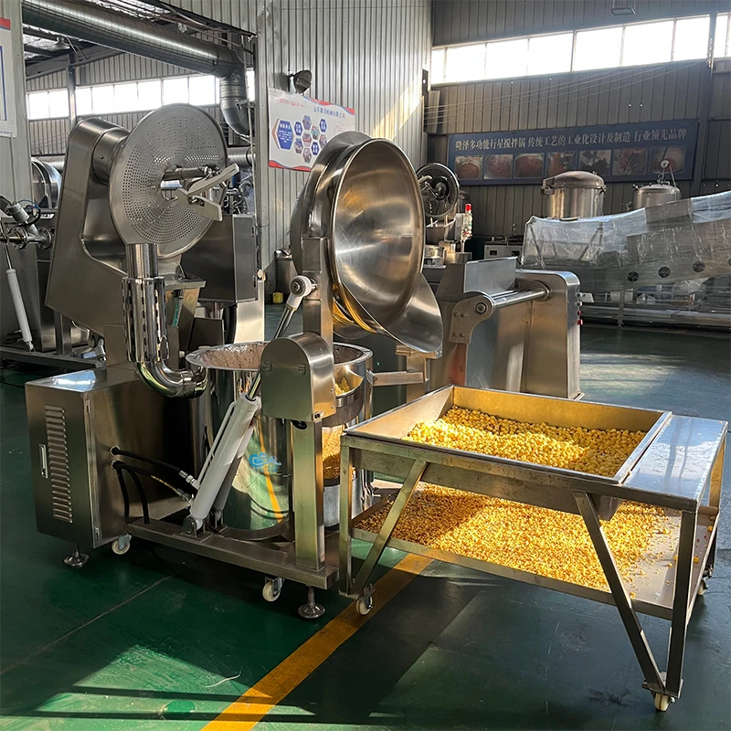 100L 전기 산업용 팝콘 제조기 자동 전문가용 카라멜 치즈 소금 오일 팝콘 기계
