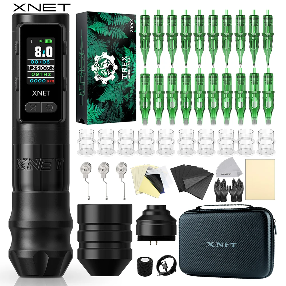 

XNET Claws Max Wireless Tattoo Machine Full Kit 3.5/4.0/4.5/5.0 Brushless Motor 2400 battery Tattoo Pen Set Beginner For Tattoo