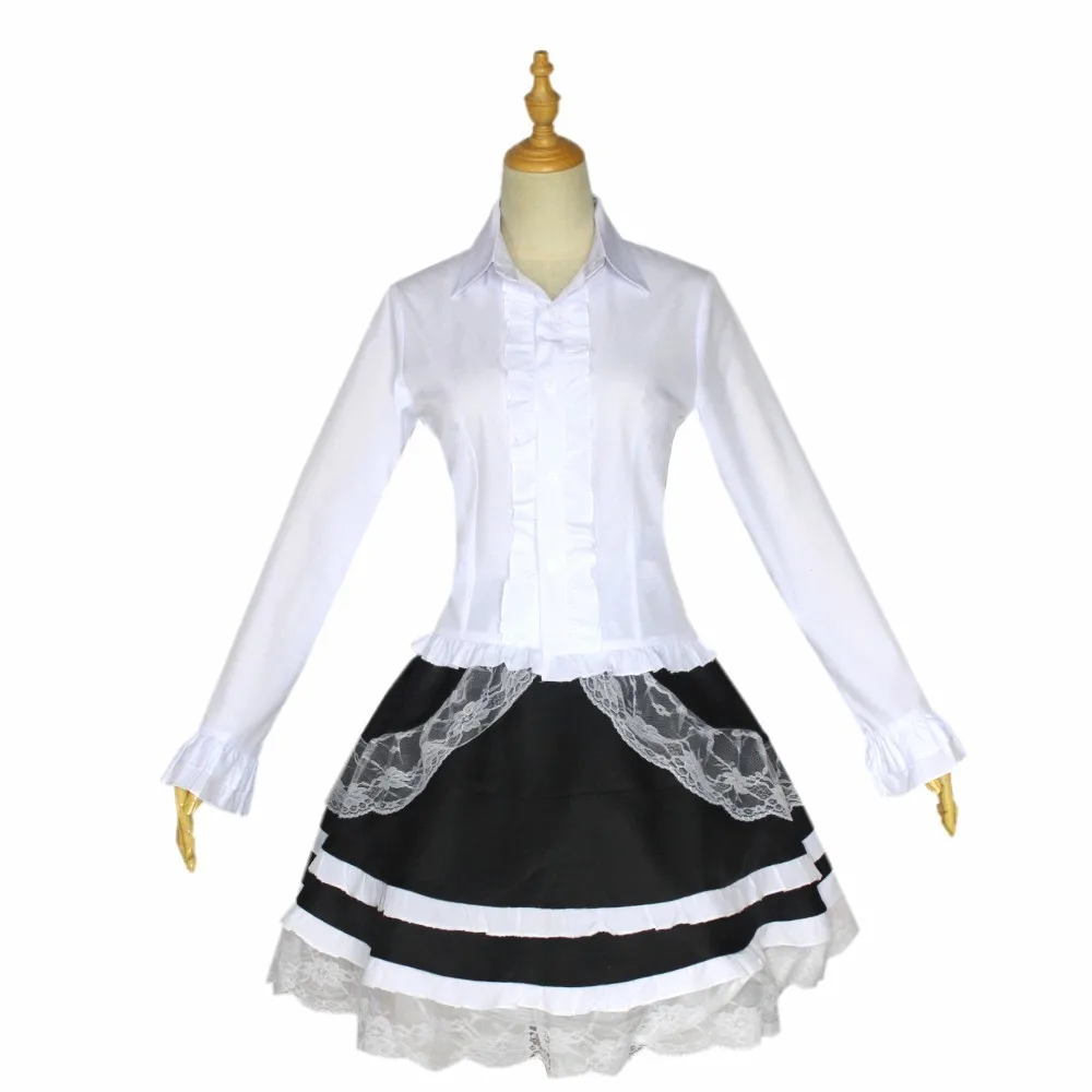 Dangaronpa سيليستيا Ludenberg تأثيري Dangaronpa زي مدرسي المرأة هالوين مجموعة كاملة القوطية لوليتا زي حفلة