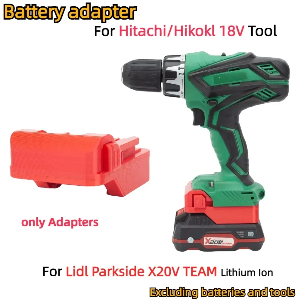 

Адаптер для литий-ионной батареи Lidl Parkside X20V к беспроводной электродрели Hitachi 18V, конвертер инструментов, аксессуар (только адаптер)