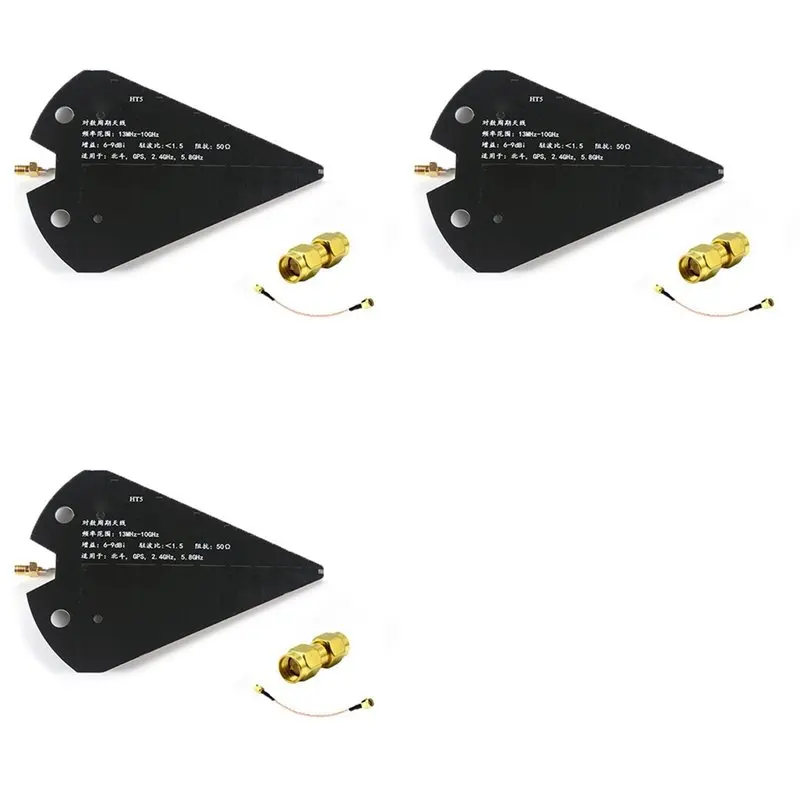 3x-ht5-log-periodic-antenna-13-10ghz-wideband-directional-antenna-high-gain-6-9dbi-50Ω-for-vhf-uhf-shf-beidou-gps