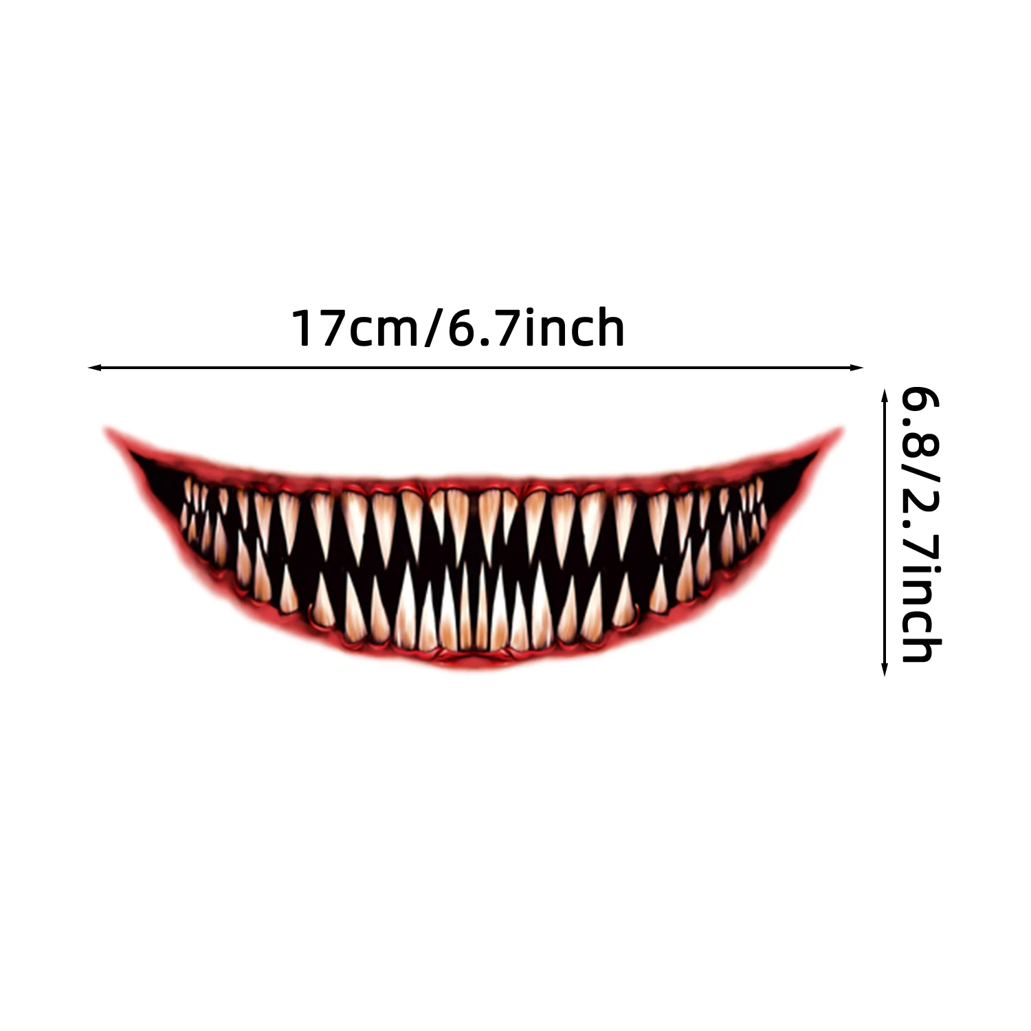 9 Halloween Horror Big Mouth Temporary Tattoo Stickers, Waterproof and Realistic, Fake Tattoo Stickers for Face and Mouth, Suitable for Halloween Party Temporary Makeup