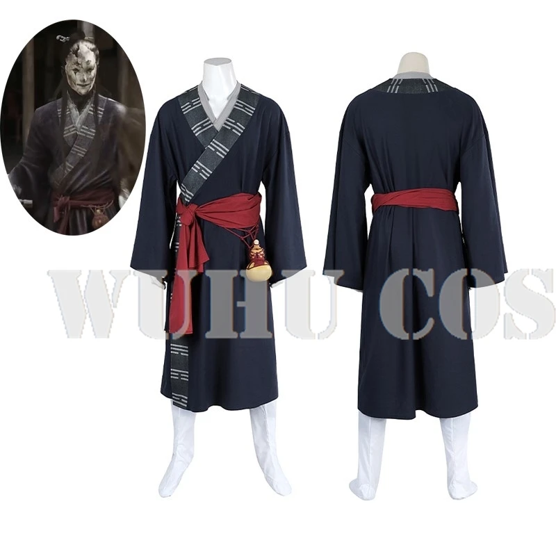 Mito Negro Wukong Máscara Cosplay para Homens, Chefe Mi Dao Ren, Fantasia Cosplay para Jogos, Festa de Halloween, Fantasia Rachada Assustadora