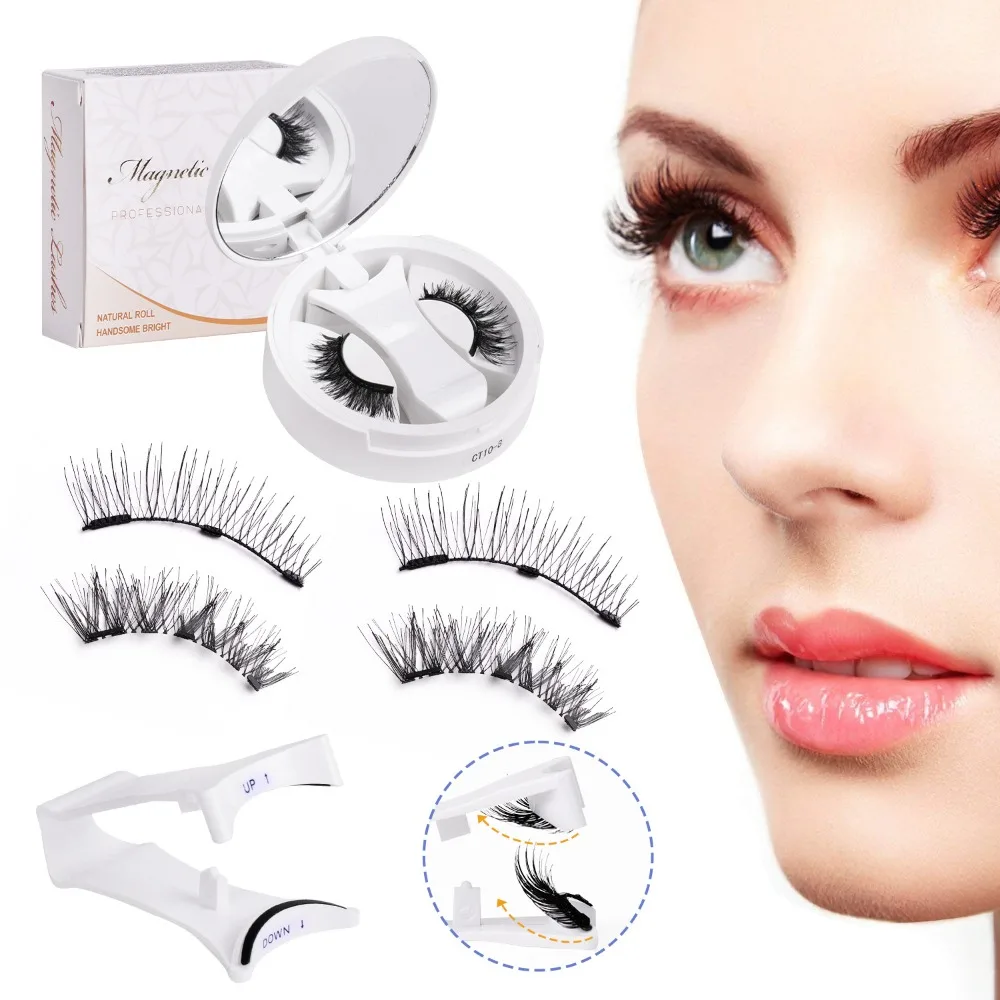 Repeatedly Magnetic Eyelashes with Applicator No Glue Required Easy To Use Magnetic False Eyelashes Natural Wispy Lashes