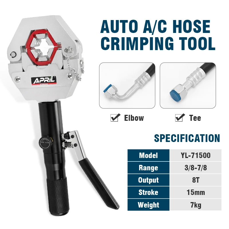 YL-71500 คู่มือไฮดรอลิกท่อ CRIMPING TOOL Auto A/C ท่อ Crimper สําหรับเครื่องปรับอากาศท่อซ่อม