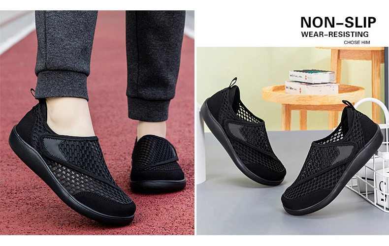 Neue Modische Herren-Sneaker Atmungsaktive Paar-Schuhe mit Breiter Zehenbox Barfußschuhe Bequeme Diabetiker-Schuhe Mesh Herren Freizeitschuhe zum Gehen – Detail 22