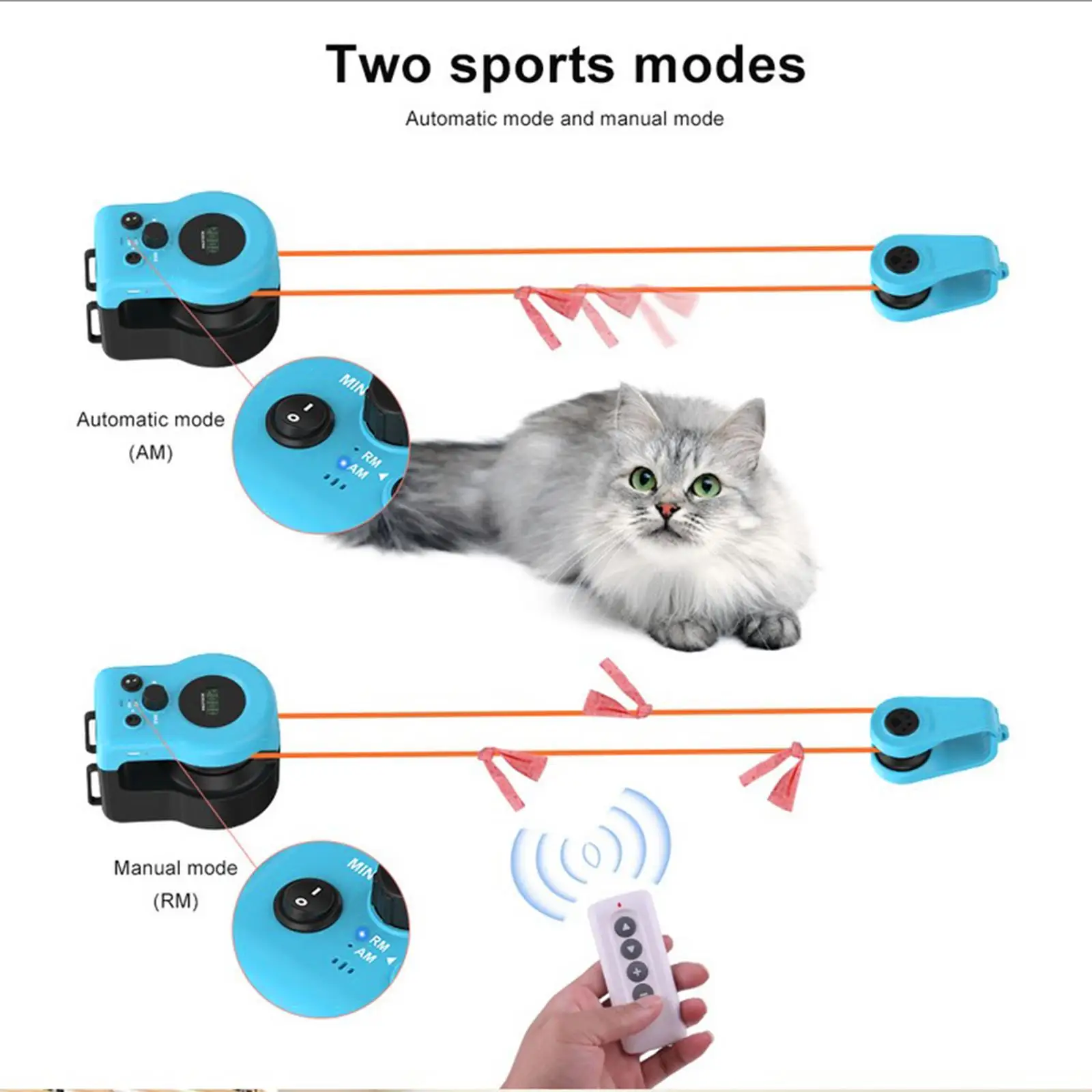 Interactive Cat Toy with Remote Cat Treadmill for Kitten Kitty Indoor Cats