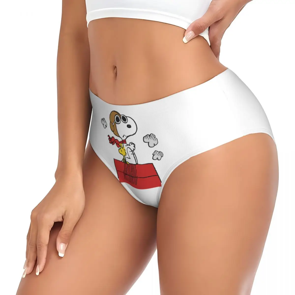 Custom Women Snoopys Woodstock Panties Breathable Cartoon Briefs Underwear image 3