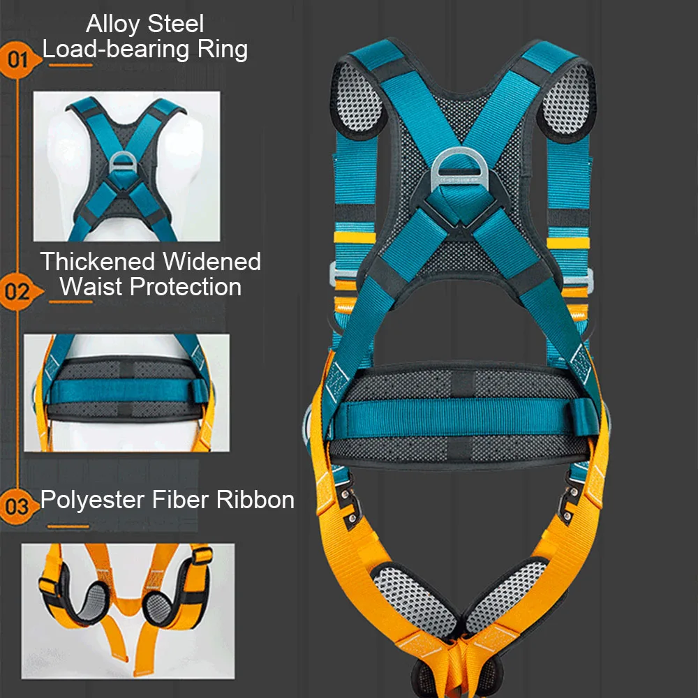 Full Body High Altitude Work Safety Harness Five-point Safety Belt Outdoor Climbing Training Work Construction Protect Equipment