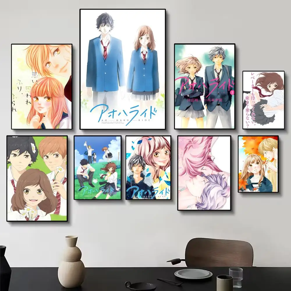 Stylish Nostalgic Romantic A-Ao Haru Ride Poster Painting Wall Art for Living Room Home Gifts Decor Mural