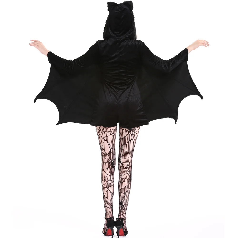 Girls Black Bat Costume For Halloween Women Party Cosplay Sexy vampire woman Batman costume