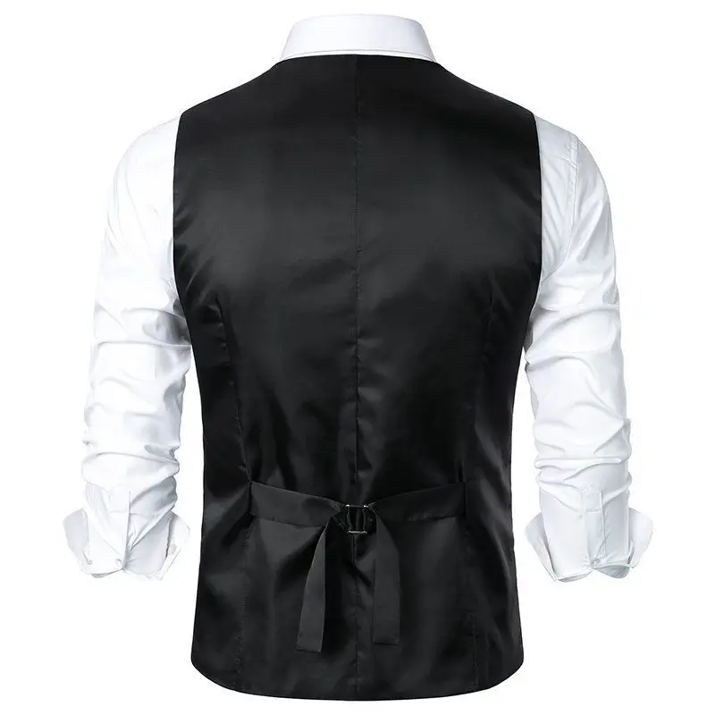 Mens Vest Chaleco Vintage Victoriano Hombre 2024 Fashion Black Striped Single Breasted Business Formal Suit Vest Men Waistcoat