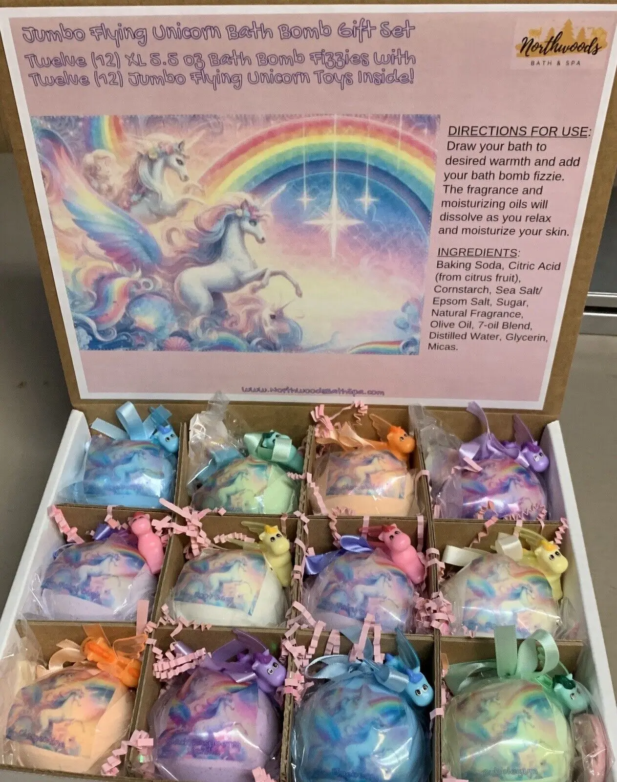 

Bath BallGiant Flying Unicorn Bath Bombs for Kids 12 Pcs XL 5.5 oz Bath Fizzies Gift Set Soak Toys Spa Party Favor Fun Bubble