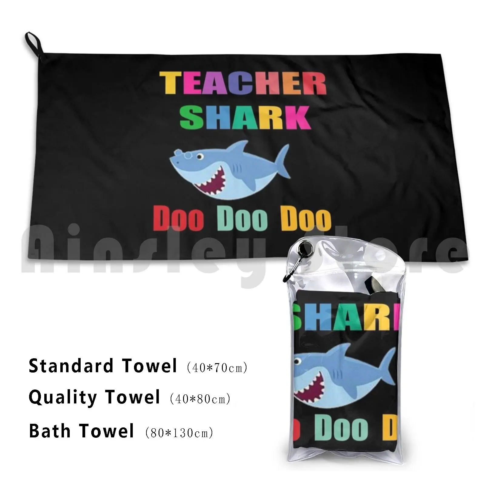 Teacher Shark Doo Doo Doo Bath Towel Beach Cushion Eacher Maker Doo Doo Doo Doo Doo Doo Doo