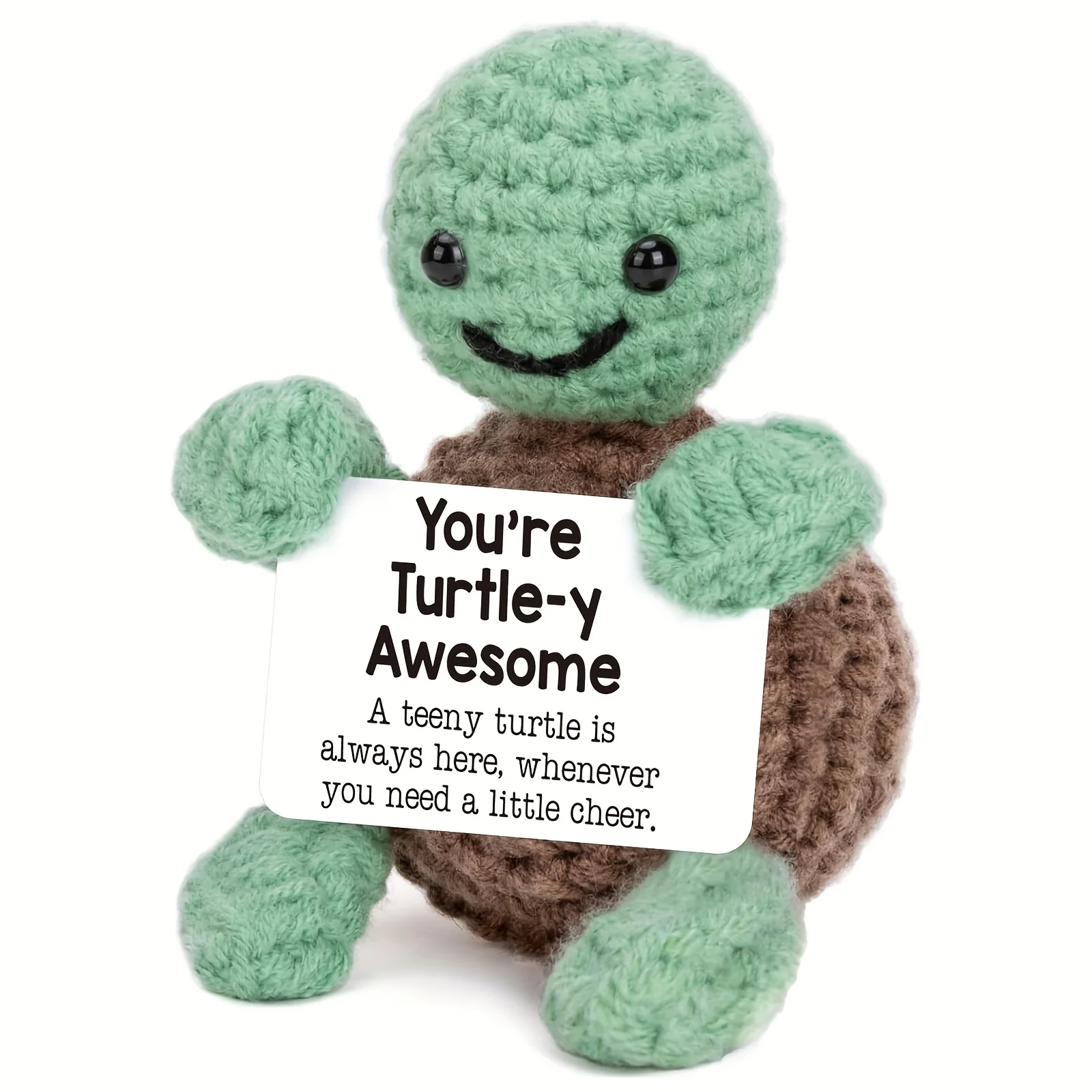 Handmade Crochet Animals Cute Stuff, Inspirational Gifts for Women Men Birthday Presents, Emotional Motivational Turtle