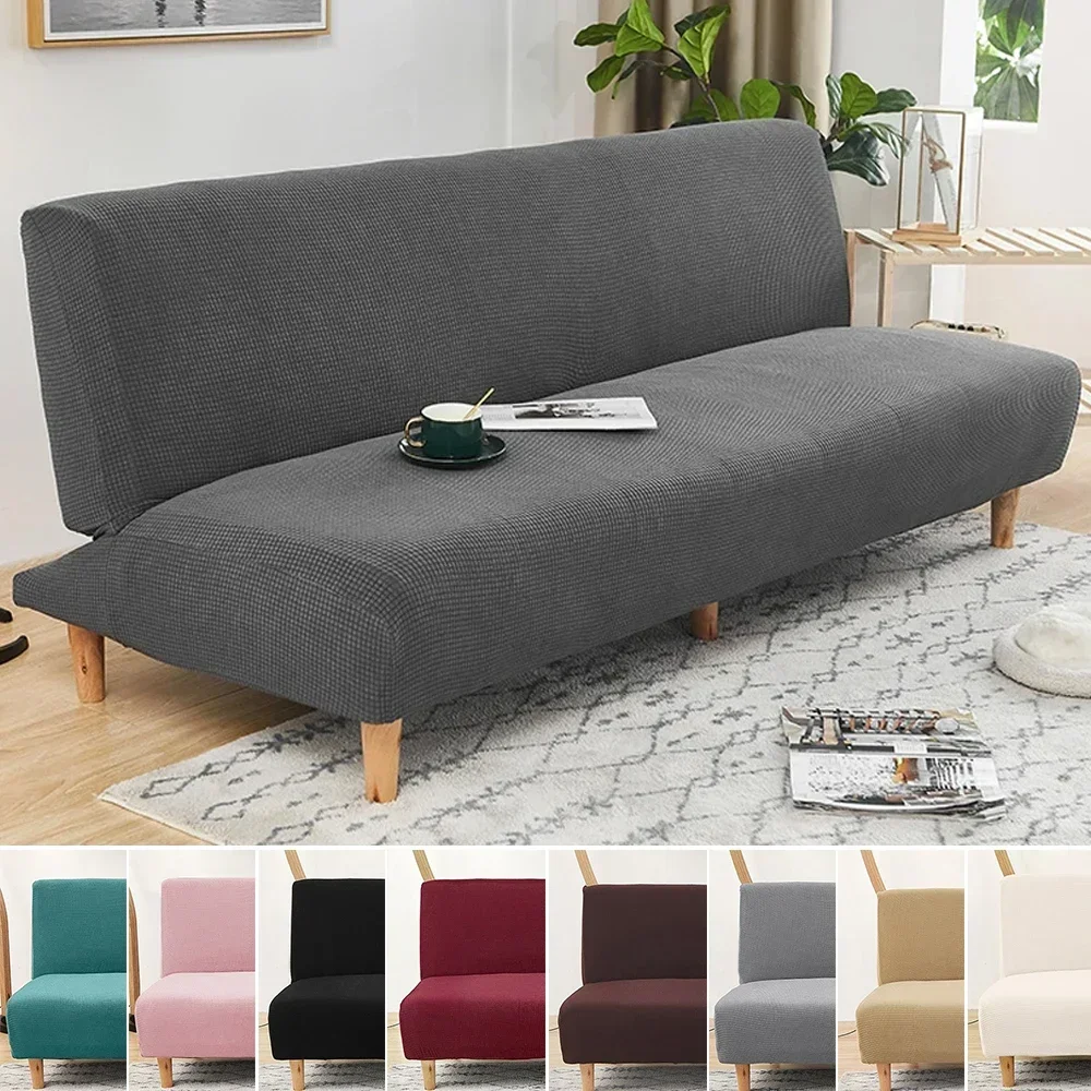 Elastic Armless Couch Covers for Living Room Waterproof Folding Settee Case Universal Four Seasons Anti-Slip Sofaschoner 소파 커버