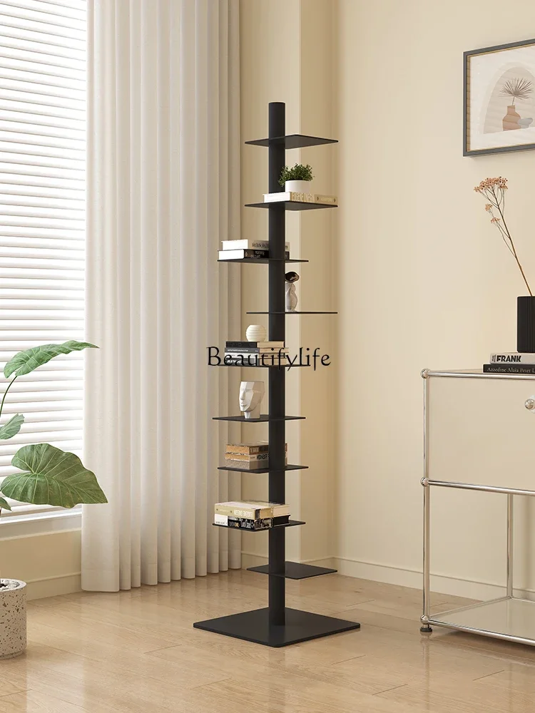 

Rotating bookshelf, living room, home, medieval style creative floor-to-ceiling multi-layer wrought iron storage rack