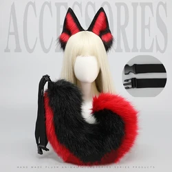 Nuovo peluche pastore tedesco orecchie di cane accessori per coda Cosplay cerchio per capelli fatto a mano cane orecchio coda vestito puntelli Cosplay