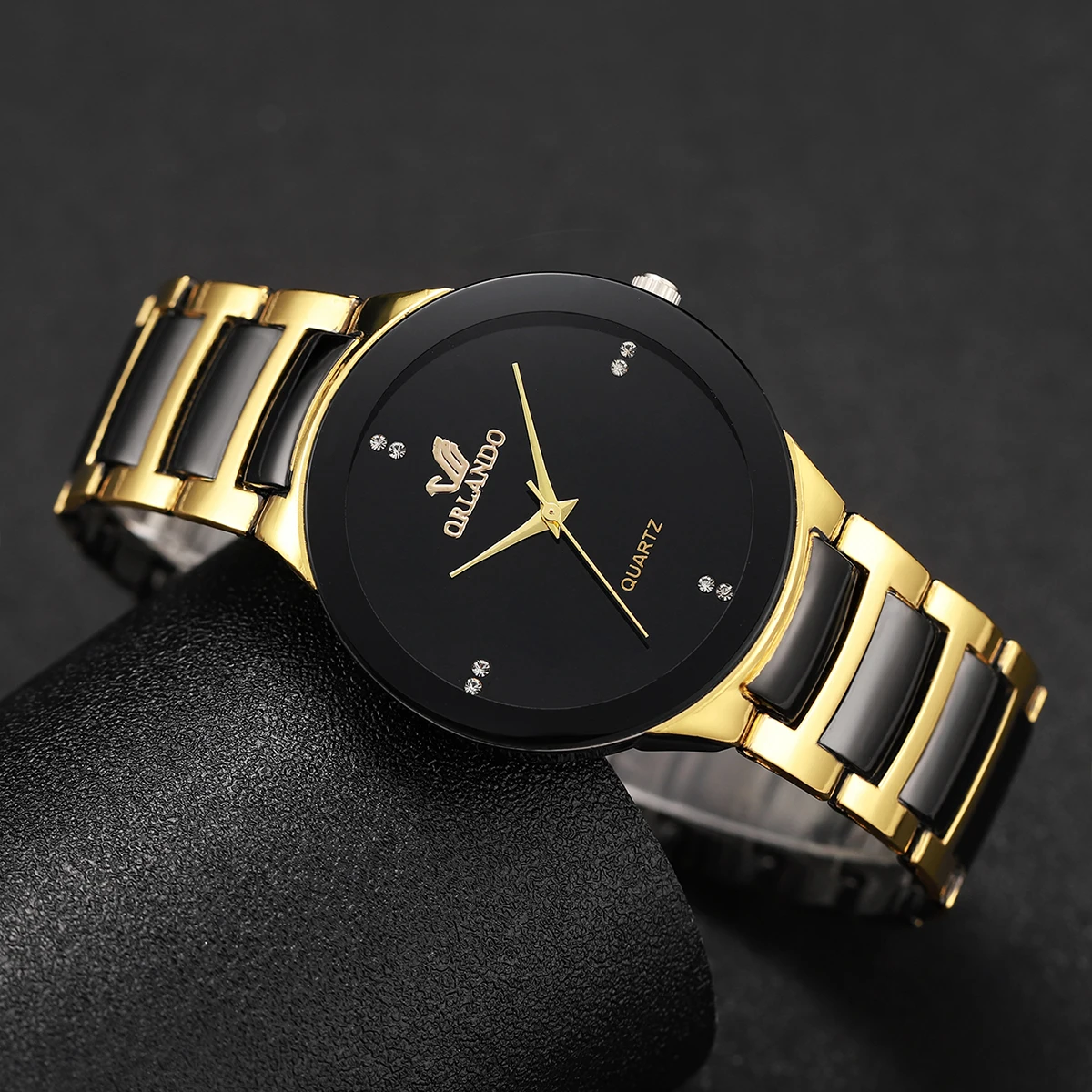 Men Business Watches Fashion Black Steel Band Male Analog Quartz Watch