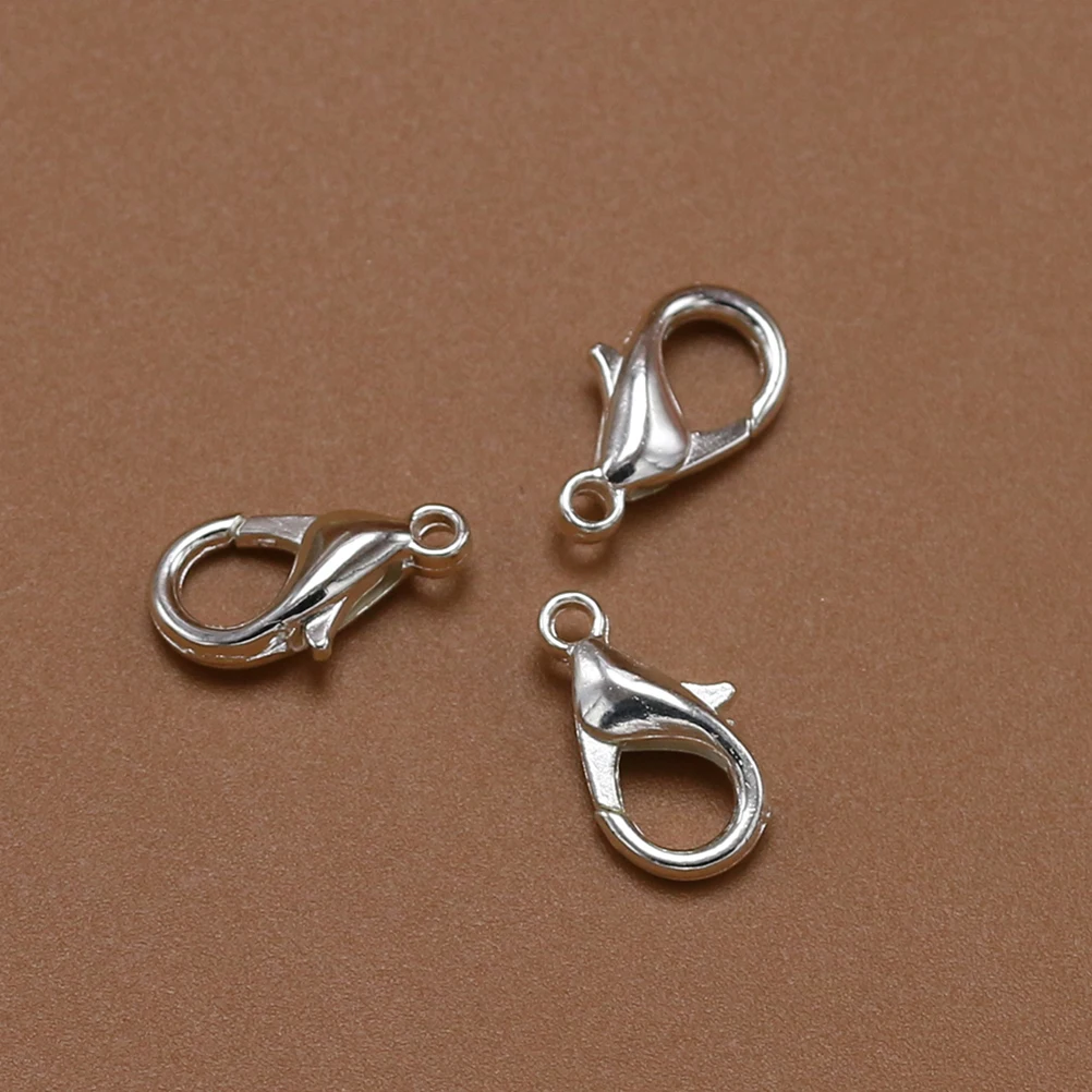 

100 шт., застежка-лобстер, сплав, фурнитура для изготовления ювелирных изделий для ожерелья, браслета, брелок, сделай сам, ремесленные проекты, застежки, серебро