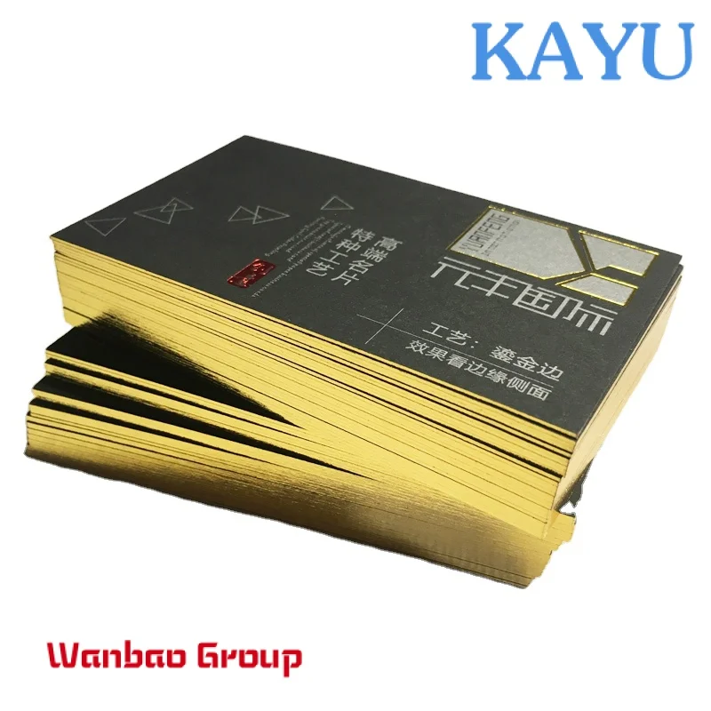 

Custom Jieyou custom hot stamping logo luxury gold foil painting color edge business card