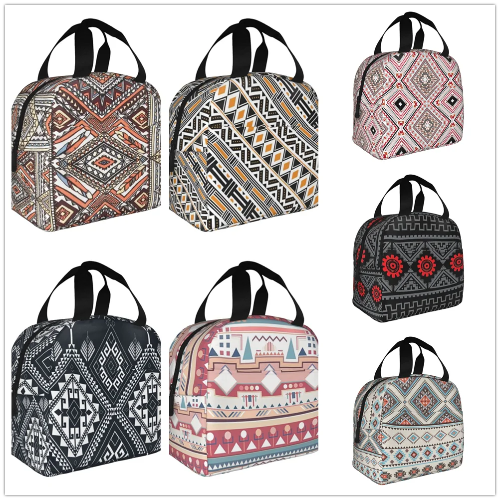 American Indian tribal ethnic Insulated Thermal Bag Lunch bag Foods Drink Storage Leakproof Picnic Camping Bags Box beach