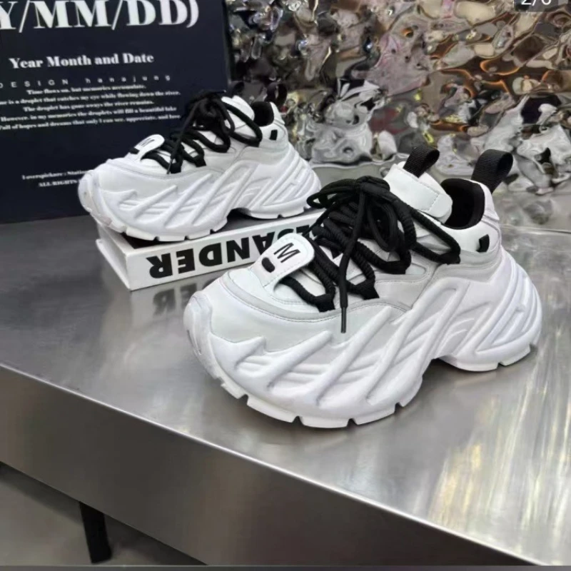 Thick Sole Chunky Sneakers Fashion Non-slip Women Elevator Shoes Casual Breathable Platform Shoes Increase Height Dorky Dad Shoe