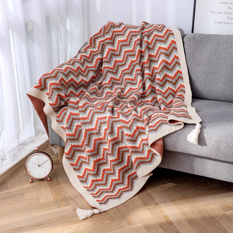 

Internet celebrity single wave air conditioning blanket living room sofa shawl small blanket office lunch break blanket