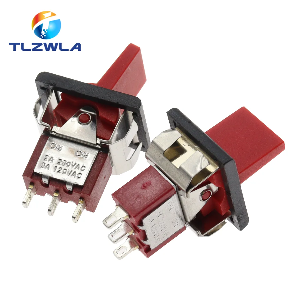 1PCS SH T80-R Series Mini Paddle Toggle Switch Square Snap-in Panel Mount 5A/125VAC