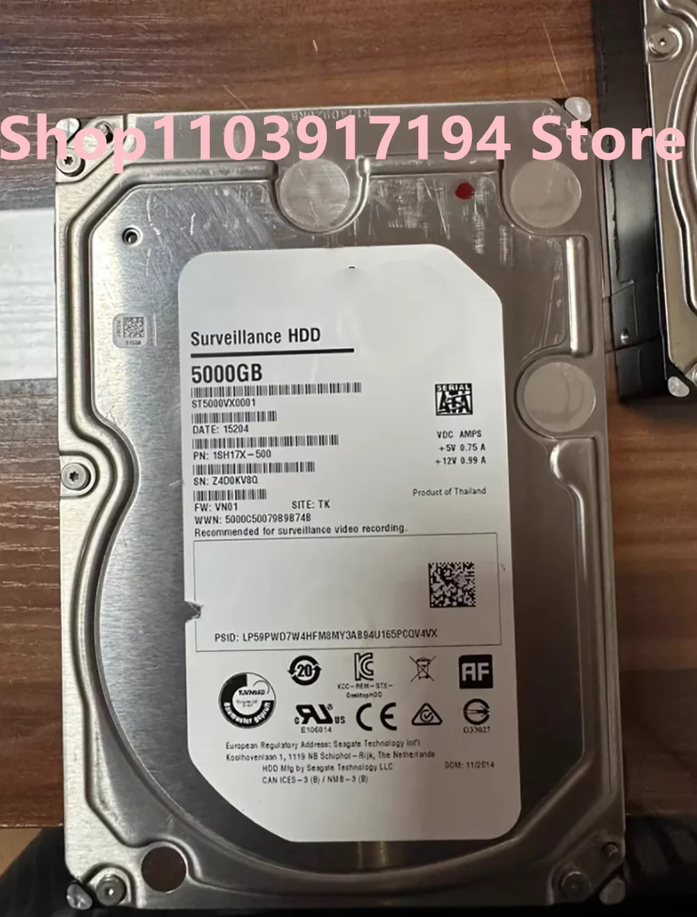 FOR Seagate ST5000VX0001 5000GB Mechanical hard disk