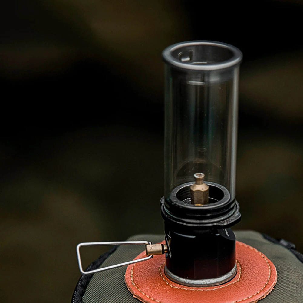 Camping Gas Lantern Butane Gas Light Lantern Windproof Gas Candle Light Metal Portable Tent Lantern for Camping Picnic